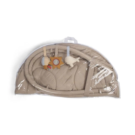 Filibabba Mata edukacyjna z 3 zabawkami Beige