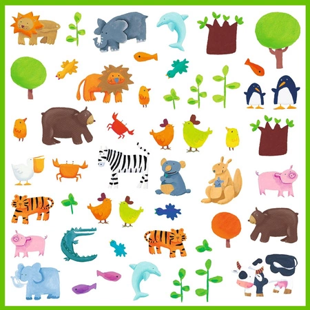 Zestaw pojedynczych naklejek zwierzątka DJ08841
