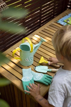 Mały ogrodnik Zestaw narzędzi ogrodowych z konewką niebieski, Janod