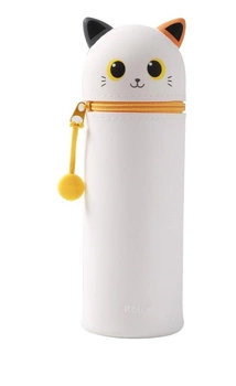 Silikonowy piórnik tuba Cat lovers pomarńczowy kot