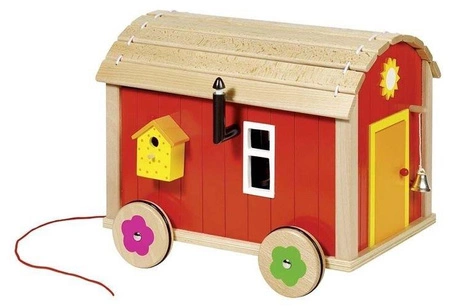 Mobilny domek dla lalek z wyposażeniem, 23 elementy