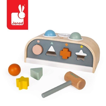 Drewniana przebijanka i sorter kształtów 3 w 1 Sweet Cocoon, Janod