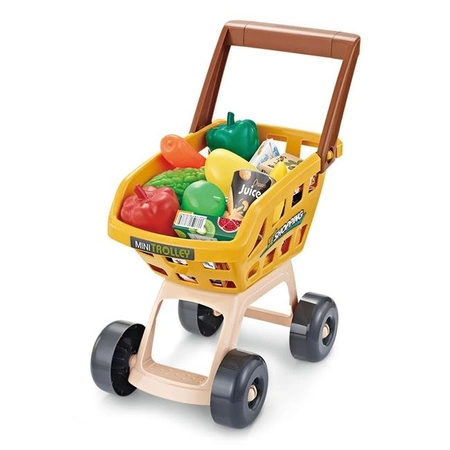 WOOPIE Sklep Supermarket z Wózkiem Waga Kasa Skaner + 48 Akc.