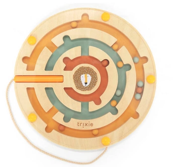 Drewniany okrągły labirynt magnetyczny – Lew Trixie Baby