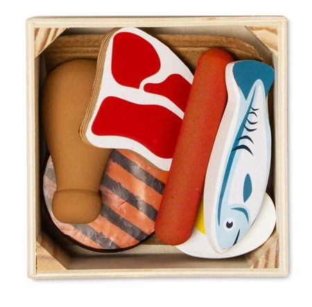 Drewniane jedzenie do zabawy dla dzieci Białko Melissa & Doug 95208 zabawa w sklep i gotowanie