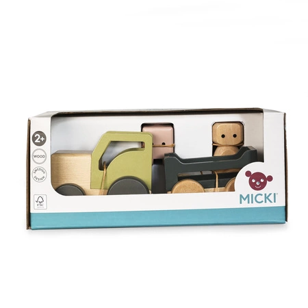 Traktor drewniany z przyczepą Micki