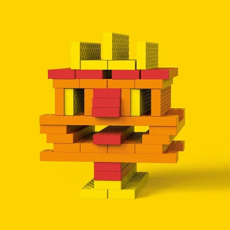 Kreatywne klocki konstrukcyjne Rdzawy Robot Mini Box Bioblo 40 elementów