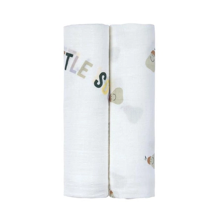 Lassig Bambusowy otulacz kocyk 120x120cm zestaw 2 szt. Happy Fruits Pear