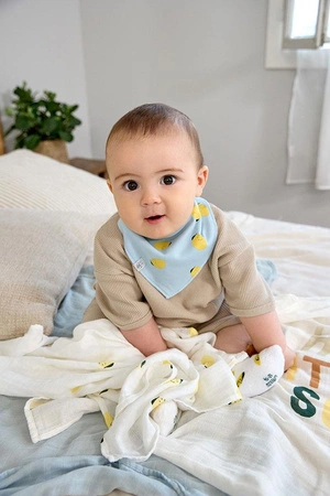 Lassig Bambusowy otulacz kocyk 80x80cm zestaw 3 szt. Happy Fruits Lemon