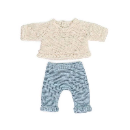 Dzianinowy zestaw dla lalki 21cm - Sweterek ze spodniami Miniland