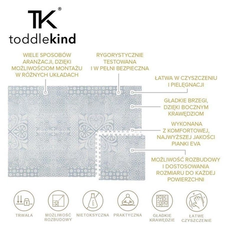 TODDLEKIND Mata do zabawy piankowa podłogowa Prettier Playmat Persian Smoke Grey