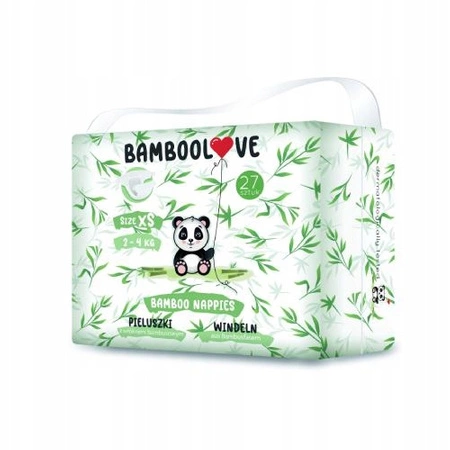 BAMBOOLOVE pieluszki jednorazowe rozm. XS (2-4kg) 27 szt.