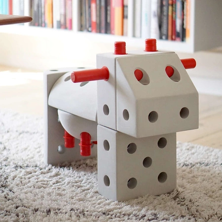 MODU Explorer kit 8in1 - Kreatywne klocki rozwijające motorykę dużą, czerwony