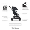 MINI by Easywalker Buggy TURN Kompaktowy wózek spacerowy z obrotowym siedziskiem 360° Oxford Black (z osłoną przeciwdeszczową w zestawie)