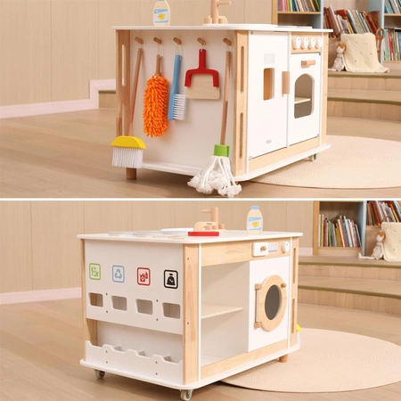 VIGA Interaktywne Centrum Domowe 3w1 z Akcesoriami – Nauka i Zabawa dla Dzieci