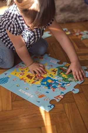 Mudpuppy Puzzle podłogowe Jumbo Mapa świata 25 elementów 2+