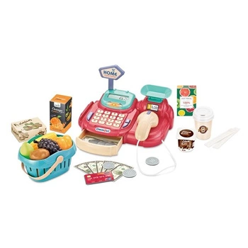 WOOPIE Kasa Sklepowa Koszyk na Zakupy Światło Dźwięk + 24 Akcesoria