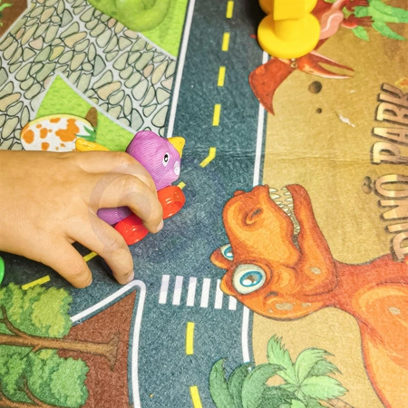 WOOPIE Mata Droga dla Samochodzików Zestaw Dinozaury Auta + Znaki Drogowe