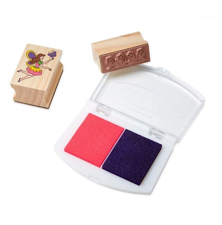 Zestaw drewnianych pieczątek Ogród Wróżek 12424-Melissa & Doug, stempelki