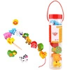 TOOKY TOY Drewniane Klocki Koraliki do Nawlekania Sznurek Zwierzęta Farma 13 el.