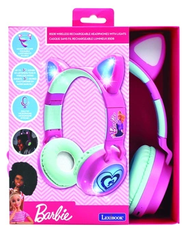 Słuchawki 2w1 Barbie ze świecącymi kocimi uszkami Lexibook HPBTKTBB