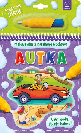 Autka. Malowanka z pisakiem wodnym