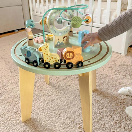 TOOKY TOY Drewniany Stół Aktywności Montessori Pętla Motoryczna