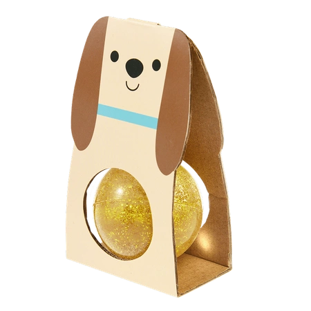 Gumowa piłeczka z brokatem, złota, 3+, Rex London