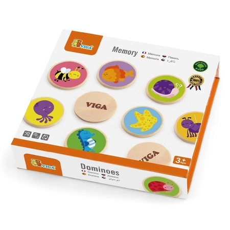 Gra Zapamiętywanie Zwierzątka Memo Viga Toys Drewniane