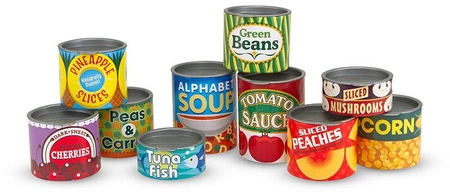 Puszki do zabawy w sklep spożywczy 10 el. Let's Play House! Melissa and Doug 14088-MD