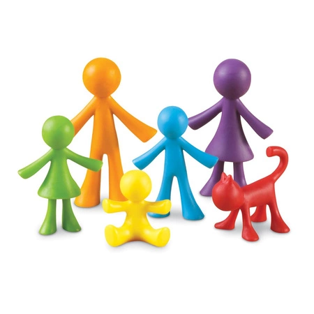 Figurki do nauki liczenia i rozpoznawania kolorów, Rodzina, Zestaw 72 szt.