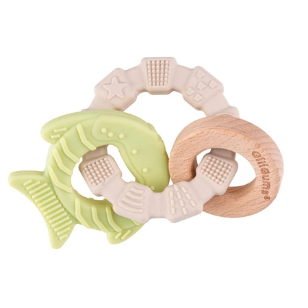 GRYZAK PIERŚCIEŃ RYBKA SILIKON DREWNO GILIGUMS