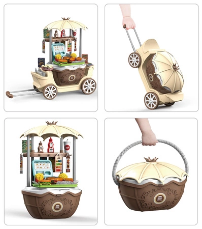 WOOPIE FastFood Sklep na Kółkach Wózek Wlizka 59 akc. 4w1