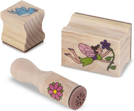Zestaw drewnianych pieczątek Ogród Wróżek 12424-Melissa & Doug, stempelki
