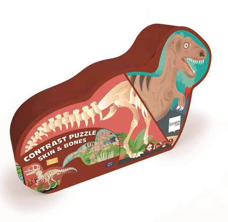 Scratch, Dwustronne Puzzle XL (100 elem) Dinozaury i szkielety