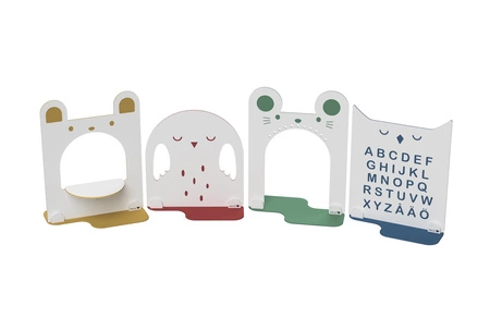 Drewniana tablica edukacyjna żółty miś meble dla dzieci zabawka Micki