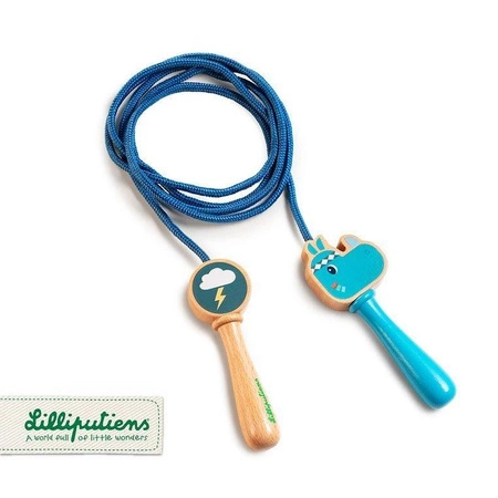 LILLIPUTIENS Skakanka z drewnianymi rączkami Nosorożec Marius