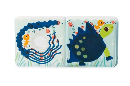 LILLIPUTIENS Magiczna książeczka do kąpieli z zabawką-gąbką Kaczorek Gaspard 0 m+