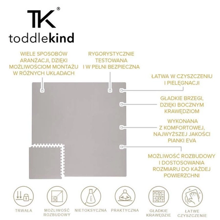 TODDLEKIND Mata do zabawy piankowa podłogowa Classic Playmat Stone