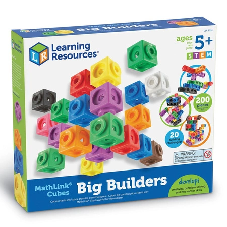 Klocki, Kostki matematyczne, Zestaw edukacyjny 200 szt. - MathLink Cubes