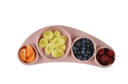 Silikonowy talerz Tiny Tapas Koo-di - Powder Pink