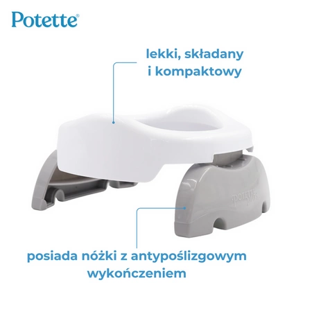 Nocnik Potette: Zestaw wielofunkcyjny z akcesoriami, różowo-biały, Potette+ 1 opak. chusteczek KBN GRATIS