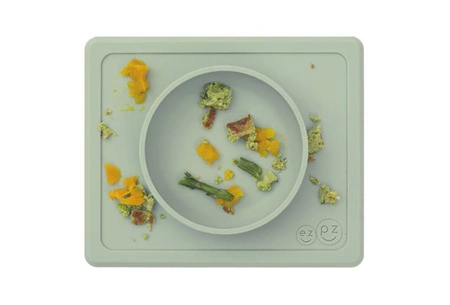 EZPZ Silikonowa miseczka z podkładką 2w1 Mini Bowl pastelowa zieleń + kubeczek Tiny Cup GRATIS pastelowa zieleń