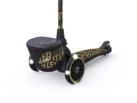 SCOOTANDRIDE Highwaykick 2 Lifestyle Hulajnoga trójkołowa balansowa z zamykanym schowkiem 2+ Black & Gold EDYCJA LIMITOWANA