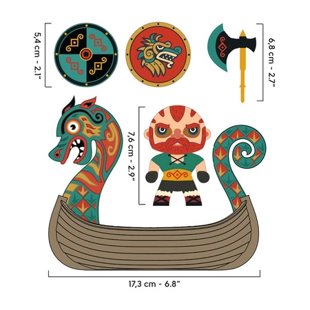 Figurka wikinga DRAK w smoczej łodzi DJ06849