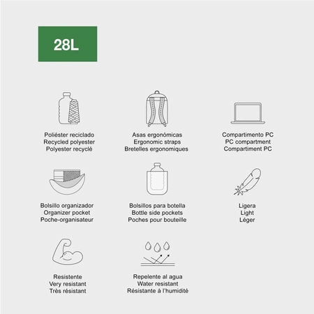 Plecak trzykomorowy Amsterdam Miquelrius - Rider Purple 28L