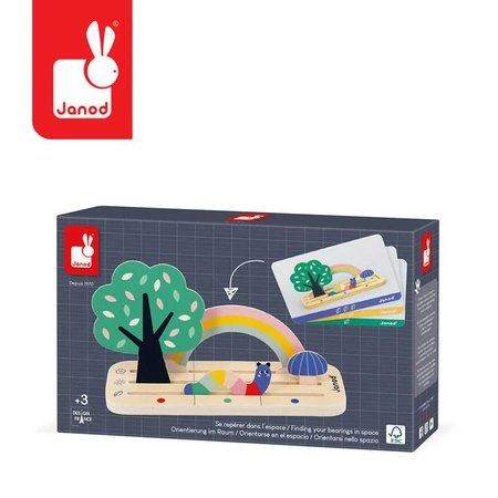 Drewniana układanka Orientacja w przestrzeni Ogród 3+, Janod