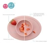 EZPZ Komplet pierwszych naczyń silikonowych First Foods Set pastelowy róż