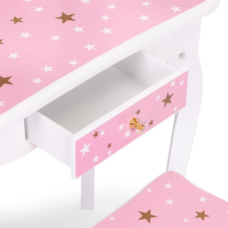 Duża toaletka zabawkowa dla dziewczynki potrójne lustro taboret szuflada ECOTOYS