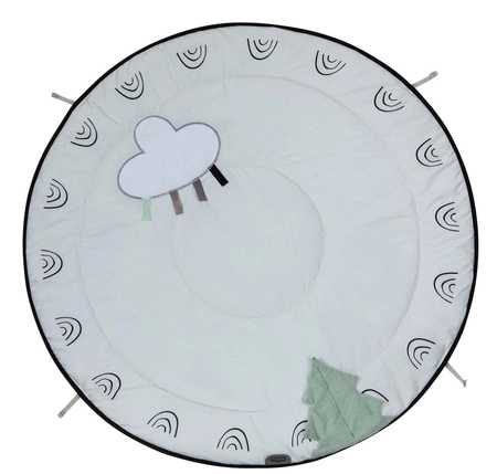 Gimnastyka/mata edukacyjna z drewnianym stojakiem - Décor czarno-biała